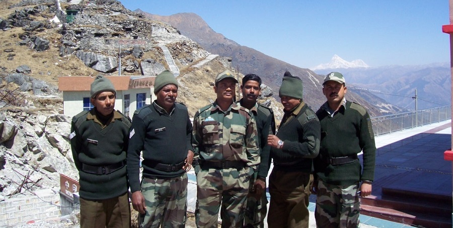 Soldiers at Nathula Pass